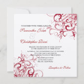 Invitation PixDezines Red Swirls/Fond DIY (Dos)