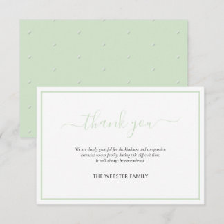 Invitation PixDezines Remerciement pour deuil, Vert Menthe