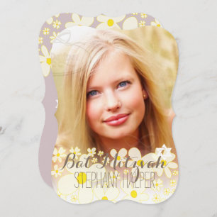 Invitation PixDezines Retro DaisiesPhoto/Bat mitzvah