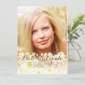 Invitation PixDezines Retro DaisiesPhoto/Bat mitzvah (Debout devant)