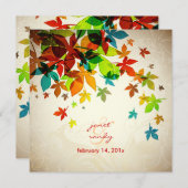 Invitation PixDezines Retro Maple Feuilles/mariage de automne (Devant / Derrière)