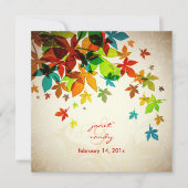 Invitation PixDezines Retro Maple Feuilles/mariage de automne (Devant)