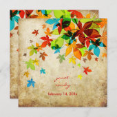 Invitation PixDezines Retro Maple Feuilles/Vintage (Devant / Derrière)