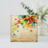 Invitation PixDezines Retro Maple Feuilles/Vintage (Debout devant)