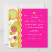 Invitation PixDezines rétro Mod Bulles, Bat Mitzvah (Dos)