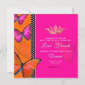 Invitation PixDezines Retro Papillon 81e fête d'anniversaire (Dos)