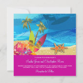 Invitation PixDezines Retro Surfers, événements de destinatio (Dos)