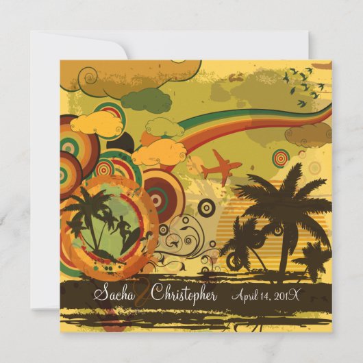 Invitation PixDezines Rétro Surfeurs, événements de destinati (Devant)