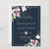 Invitation PixDezines Romantisme Épanoui, Fleurs Aquarelles (Devant)