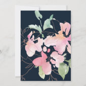 Invitation PixDezines Romantisme Épanoui, Fleurs Aquarelles (Dos)