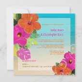 Invitation PixDezines rose chaud+hibiscus orange+monstère (Dos)