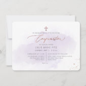 Invitation PixDezines Rose Gold H2 Confirmation Lavée Violet (Devant)