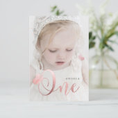 Invitation PixDezines Rose Gold Pink Butterflies Aquarelle (Debout devant)