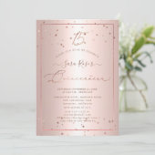 Invitation PixDezines Rose Gold Stars Quinceanera (Debout devant)