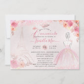 Invitation PixDezines Rose Gold Tour Eiffel Quinceanera (Dos)