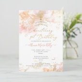 Invitation PixDezines Rose H2 Christening+1er Anniversaire In (Debout devant)