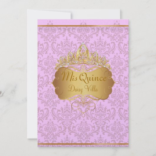 Invitation PixDezines rose rossi damask/do-it-yourself couleu (Devant)