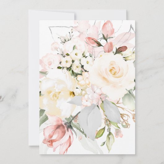 Invitation PixDezines Roses de crème d'aquarelle (Dos)