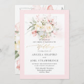 Invitation PixDezines Roses de crème d'aquarelle (Devant / Derrière)