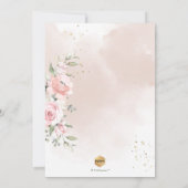 Invitation PixDezines Roses Dusty, Baptême Rustique (Dos)