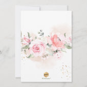 Invitation PixDezines Roses rose saumon baptême (Dos)