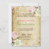 Invitation PixDezines roses vintages/parchemin (Dos)