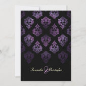 Invitation PixDezines Rossellini Damask, Lavender/Black (Devant)