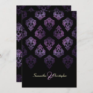 Invitation PixDezines Rossellini Damask, Lavender/Black