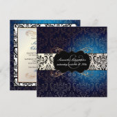 Invitation PixDezines Rossi Damask, bleu de minuit (Devant / Derrière)
