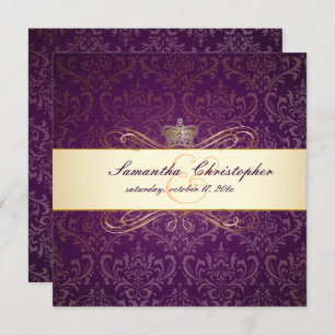 Invitation PixDezines Rossi Damask, Champagne+prum