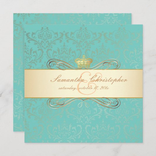 Invitation PixDezines Rossi Damask/DO-IT-YOURSELF couleur arr (Devant / Derrière)