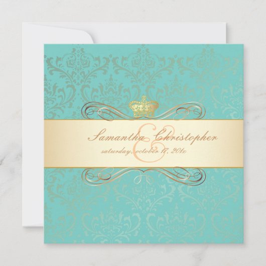 Invitation PixDezines Rossi Damask/DO-IT-YOURSELF couleur arr (Devant)
