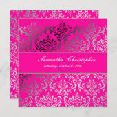 Invitation PixDezines Rossi Damask, Hot Pink (Devant / Derrière)