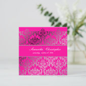 Invitation PixDezines Rossi Damask, Hot Pink (Debout devant)