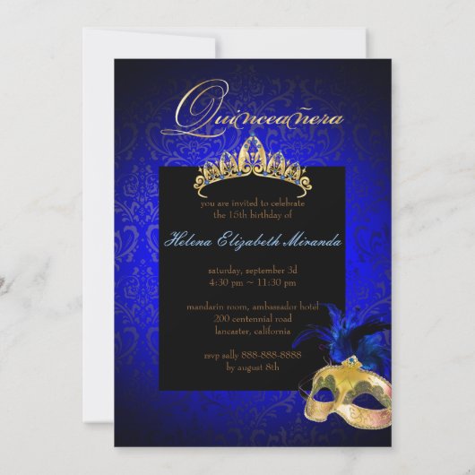 Invitation PixDezines Rossi Damask/Masquerade/DO-IT-YOURSELF/ (Dos)