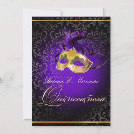 Invitation PixDezines Rossi Damask/Masquerade/DO-IT-YOURSELF/ (Devant)