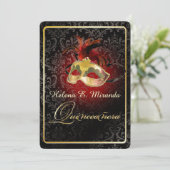 Invitation PixDezines Rossi Damask/Masquerade/DO-IT-YOURSELF/ (Debout devant)