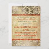 Invitation PixDezines, Rossi Damask Vintage (Dos)