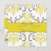 Invitation PixDezines Rossi Damask, Yellow+Mauve (Devant / Derrière)
