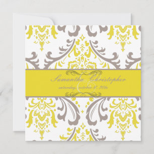 Invitation PixDezines Rossi Damask, Yellow+Mauve