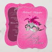 Invitation PixDezines Rossi Douce 16 Mascarade/DIY couleur!! (Devant / Derrière)