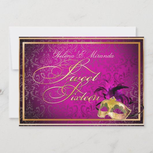 Invitation PixDezines Rossi Sweet 16 Masquerade/DO-IT-YOURSEL (Devant)