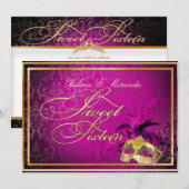 Invitation PixDezines Rossi Sweet 16 Masquerade/DO-IT-YOURSEL (Devant / Derrière)