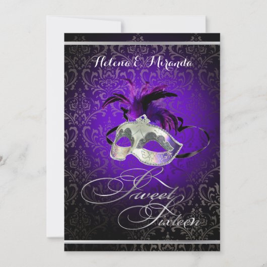 Invitation PixDezines Rossi Sweet 16 Masquerade/DO-IT-YOURSEL (Devant)