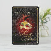 Invitation PixDezines Rossi Sweet 16 Masquerade/do-it-yoursel (Debout devant)