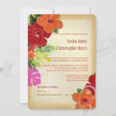 Invitation PixDezines rouge+hibiscus orange+monstère (Dos)