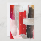 Invitation PixDezines Rouge noir Aquarelle Barre Mitzvah (Dos)