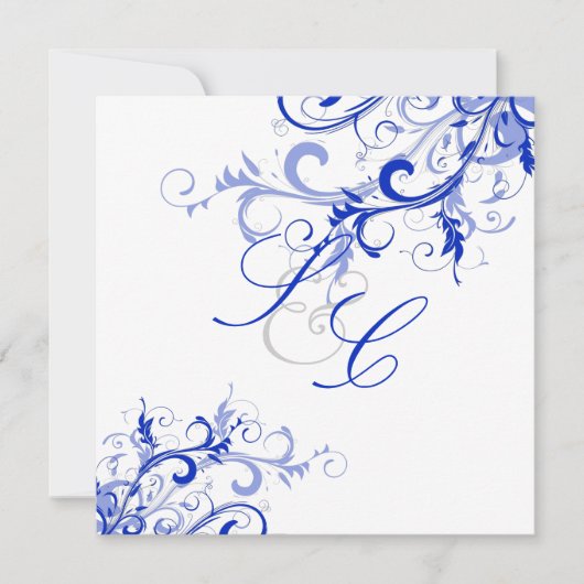 Invitation PixDezines Royal Blue Swirls/Arrière - plan DO-IT- (Devant)