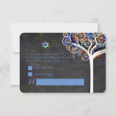 Invitation PixDezines rsvp arbre de vie Bat mitzvah (Dos)