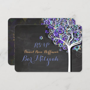 Invitation PixDezines rsvp arbre de vie Bat mitzvah